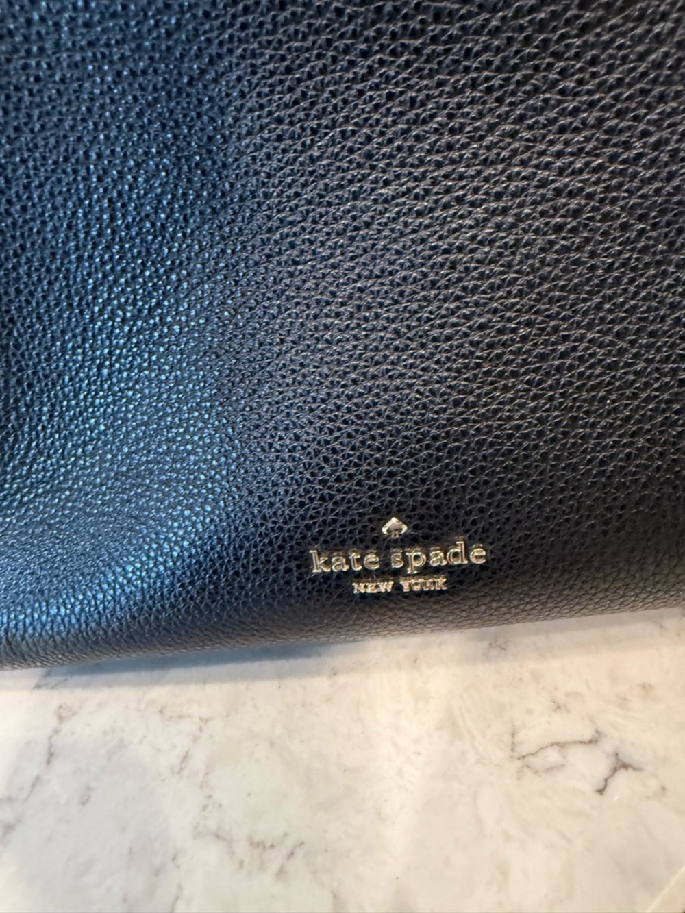 kate spade Black Pebbled Leather Shoulder Bag Leila 3 compartment bag - Picture 2 of 9